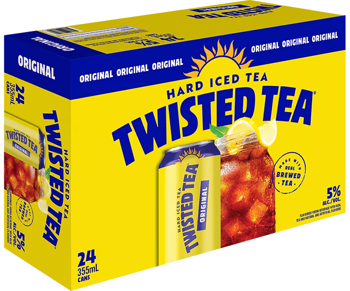 Twisted Tea Original 24-pack hard iced tea cans.